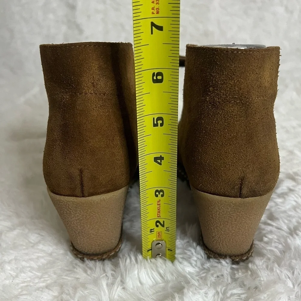 J. CREW Women’s Brown Suede Leather Lace-Up Wedge Ankle Booties Size 8